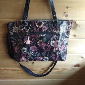 Sakroots Black Flower Tote with Charm